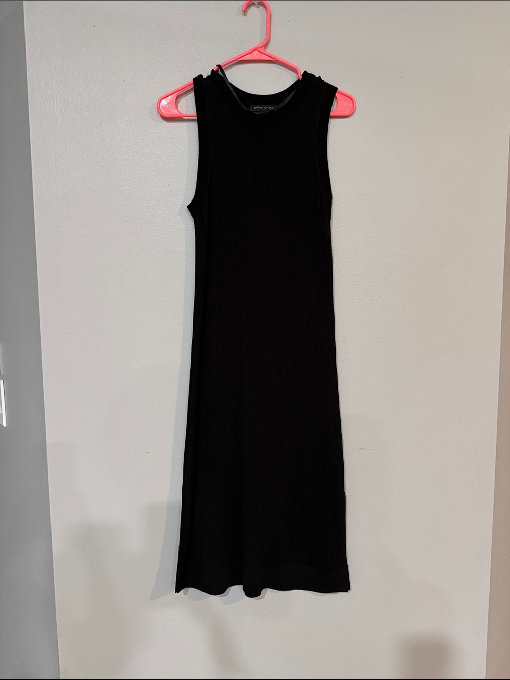 Banana Republic Black Ribbed Tank Midi Dress